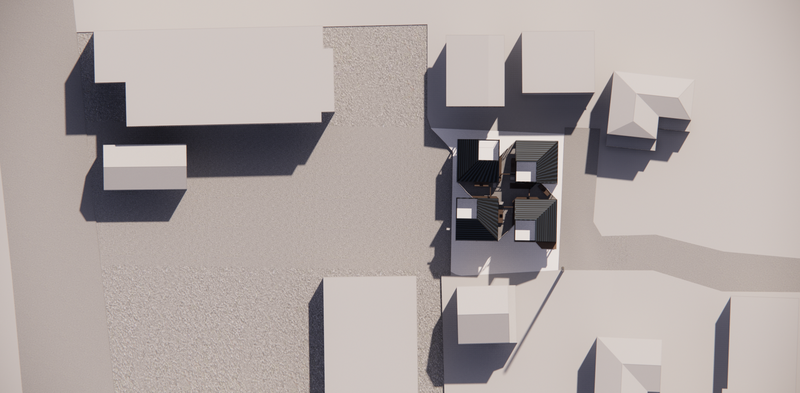山梨県都留市に計画している集合住宅の俯瞰図